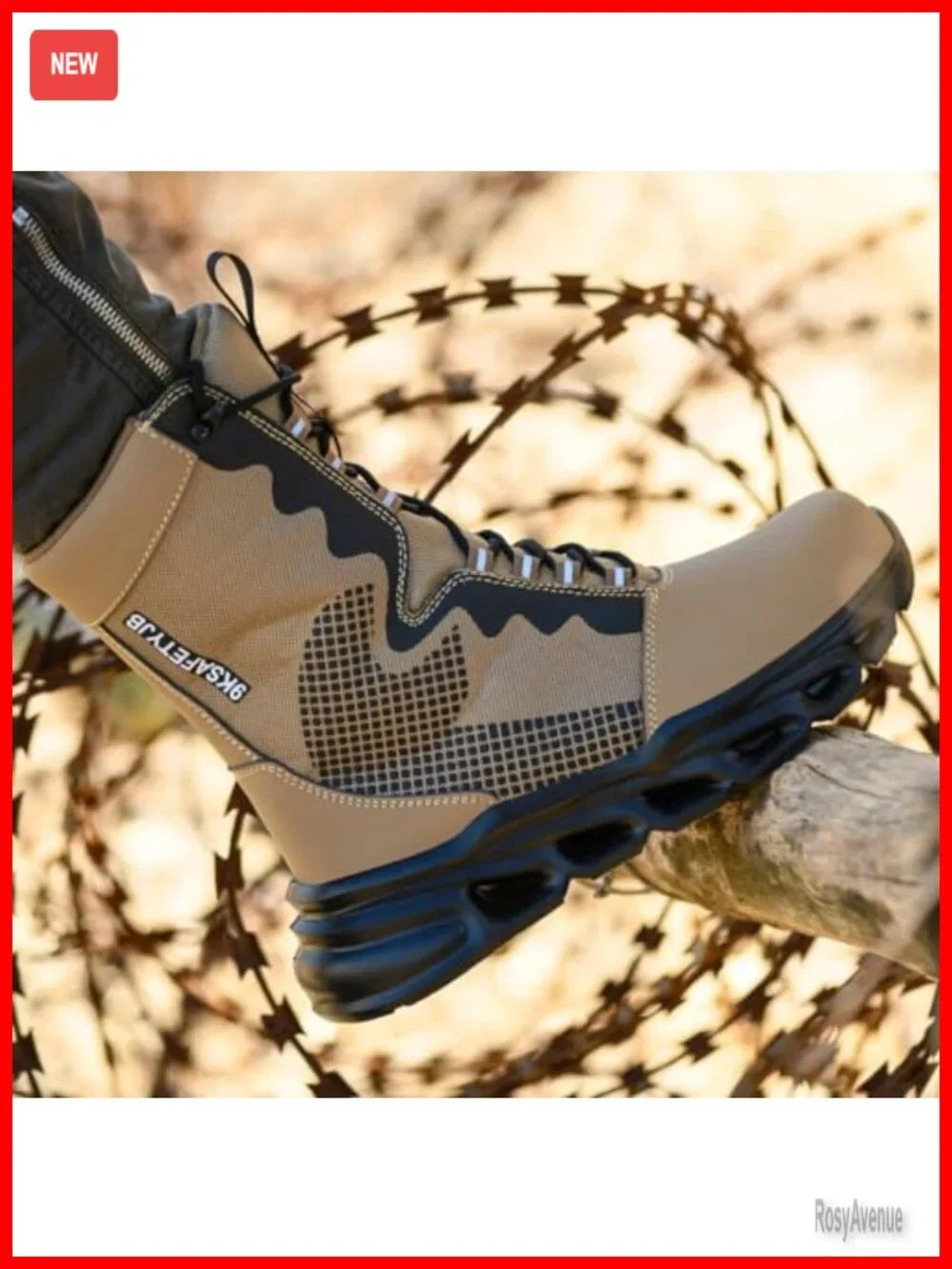 Men's Military Tactical Boots Waterproof Dustproof Steel Toe Hiking Work Shoes